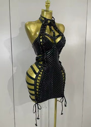 Summer Lace Up Mini Dress
