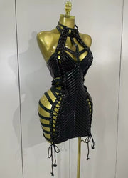 Summer Lace Up Mini Dress