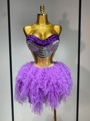 Lauryn Sparkly Sequins Two Pieces Set Birthday Dress