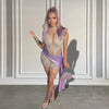 Luxury Diamond Lilac See Thru Sexy Birthday Dress
