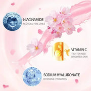 Japan Sakura Face Cream Brightening Shrink Pores Cosmetics Moisturizing Cherry Blossom Facial Lotion and Serum