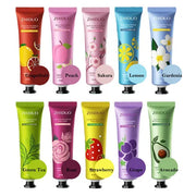 10pcs Fruity Flowery Hand Cream Moisturizing Nourishing Anti Chap Repairing Hands Care Beauty Skincare Hand Creams Sets