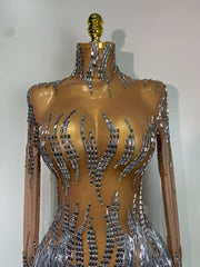 Tiffany sparkly rhinestone tassel mini dress for luxury birthday parties and evening events