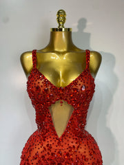 Christy rhinestone tassel mini dress featuring sparkling embellishments and a fitted bodycon silhouette