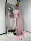 Shanice rhinestone pearl feather bodycon birthday dress with glamorous embellished detailing