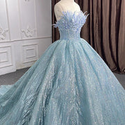 Ball Gown Feathers Quinceanera Dress