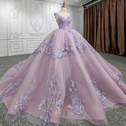 Exquisite Purple Quinceañera Ball Gown