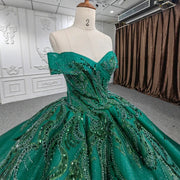 Green Sequined Quinceañera Gown