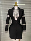 Cara Sexy Deep V-Neck Blazer Bodycon Bandage Dress