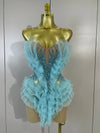 Envious Designs Angela sexy strapless mesh ruffled see-through mini dress for birthday and cocktail party styling