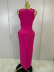 Liane 3D Flower Sleeveless Bodycon Bandage Gown