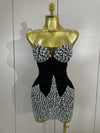 Jade sparkly diamonds black mesh velvet short dress – elegant birthday, evening party, and performance outfit.
