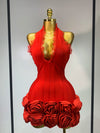 Elegant halter applique mini bandage dress with sleeveless bodycon silhouette