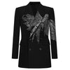 Luxury Women’s Blazer Jacket With Beading Formal Bodycon Elegant Blazer