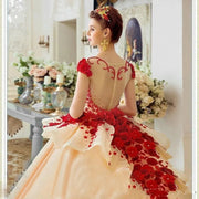 Sweet 16 3D Applique Ball Gown Quinceañera Dress