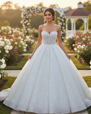 Luxury Pearls Beading Wedding Dress