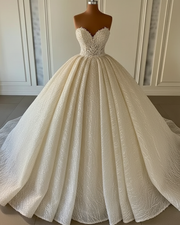 Luxury Pearls Beading Wedding Dress