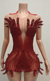 Sexy beaded crystal birthday cocktail dress with fitted silhouette for parties and celebrations.