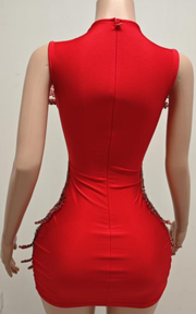 Sexy beaded crystal birthday cocktail dress with fitted silhouette for parties and celebrations.