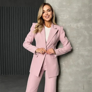 Classic Pink Women's Suits 2-Piece Set