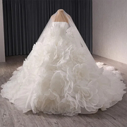 Elegant Strapless Ruffles Wedding Gown