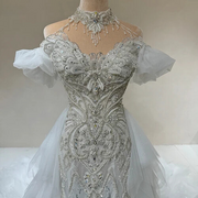 Luxury Lace Classic Cap Sleeve Wedding Gown