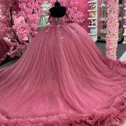 Luxury Strapless Princess Corset Quinceanera Dress Sequin Applique
