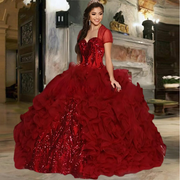 Gorgeous Burgundy Ball Gown  Quinceanera Dress