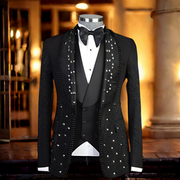 Luxurious Jewelry Ornament Tuxedos Men Suits 3 Pieces