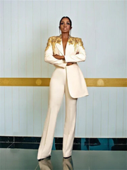 Sexy Applique Women's Power Suit and Pants