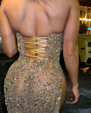 Sweetheart mermaid split short prom dress elegant satin mini gown.