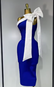 Jana One-Shoulder Bow Bandage Dress