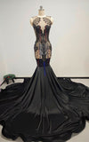 Luxury prom dress featuring intricate beadwork and mermaid silhouette