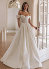 Off the Shoulder A-Line Wedding Dress 2025 Sweetheart Sleeveless