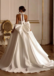 Halter Satin Mermaid Sweetheart Neck Wedding Dresses