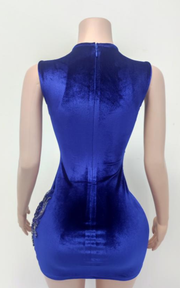 Sexy see-through sparkly beaded birthday party dress for women with sheer fabric and glam details.