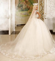 Elegant Princess Lace Long Sleeve Vintage Wedding Dress