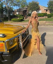 Golden Goddess: Mermaid Majesty in Sequins