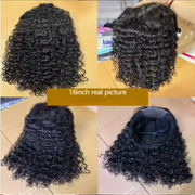 4x4 glueless bob wig – 16 inch water curly human hair with transparent lace, ready-to-wear natural wig for women