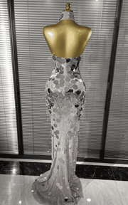 Elise Strapless Sequin Sheer Mesh Bodycon Mermaid Long Dress