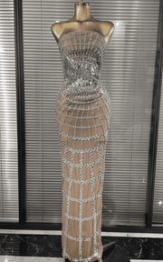 Catherine Strapless Shining Sequin Bodycon Gown Dress