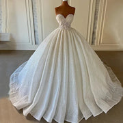 Luxury Pearls Beading Wedding Dress