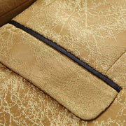 Luxury golden jacquard smoking jacket for men with textured fabric and elegant gold finish