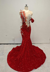 Shanice Sequin Mermaid Prom Dress with 3D Floral Appliqué and Illusion Bodice- Ready to Ship