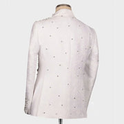 Elegant men’s 2-piece crystal jacquard suit with sparkly blazer and trousers for formal or stage wear