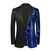 Men’s luxury sequin suit and matching pants with shimmering finish for party or stage wear