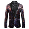 Luxury midnight brocade men’s suit and pants with rich textured fabric for formal or event wear