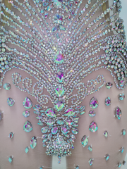 Luxury Rhinestone Crystal Beaded Halter Mini Party Dress