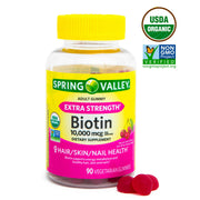 Spring Valley Biotin 10; 000 mcg Vegetarian Gummy Supplement;  90 Count