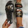 Fashion Sexy Chain Lock Solid Color Plus Size Summer New Style Roman Style Flat Outdoor Female Slippers Women Sandals